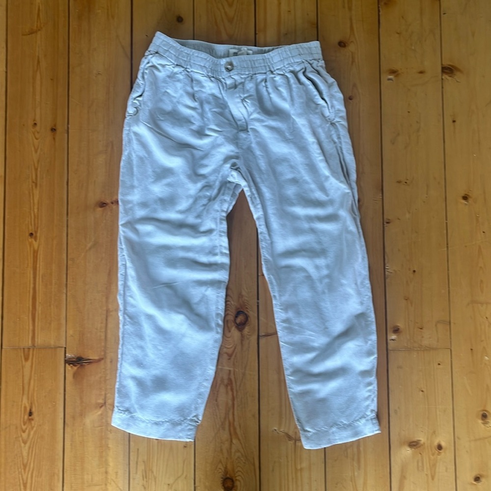 Madewell linen cropped pants S